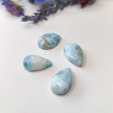 Tearshape Larimar Cabochons-2 - Anima Mundi Crystals