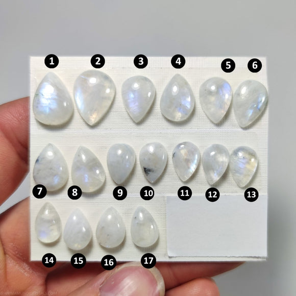 Tearshape Rainbow Moonstone Cabochon - Anima Mundi Crystals