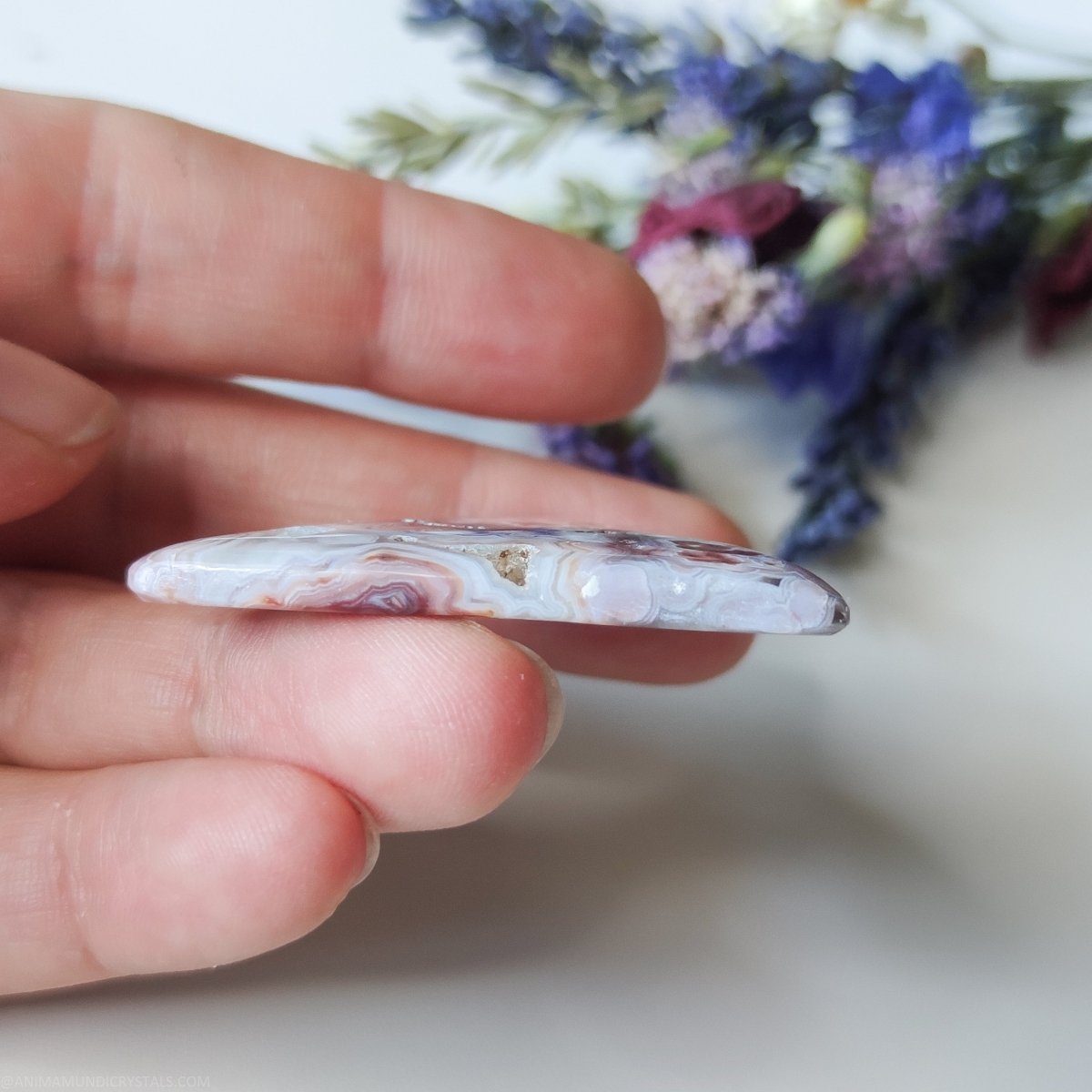 Driehoek Crazy Lace Agaat met Druzy - Anima Mundi-kristallen