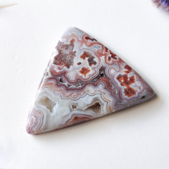 Triangle Crazy Lace Agate with Druzy - Anima Mundi Crystals