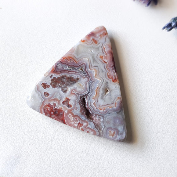 Triangle Crazy Lace Agate with Druzy - Anima Mundi Crystals