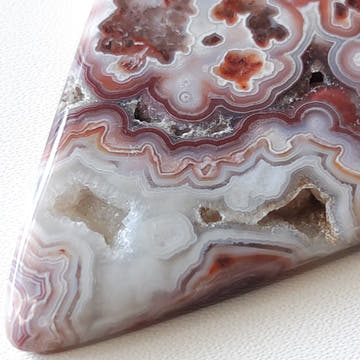 Triangle Crazy Lace Agate with Druzy - Anima Mundi Crystals