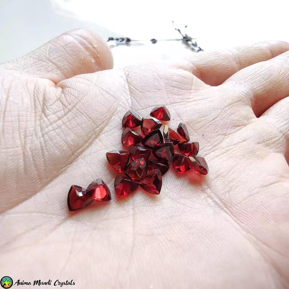 Trillion Cut Garnet Gemstones - Anima Mundi Crystals