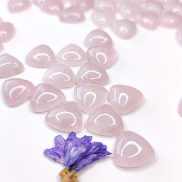 Trillion Rose Quartz Cabochon - Anima Mundi Crystals