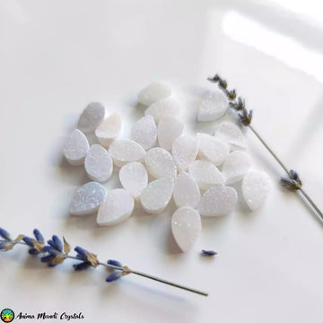 White Druzy Agate Cabochons - Anima Mundi Crystals