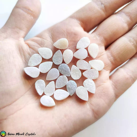 White Druzy Agate Cabochons - Anima Mundi Crystals