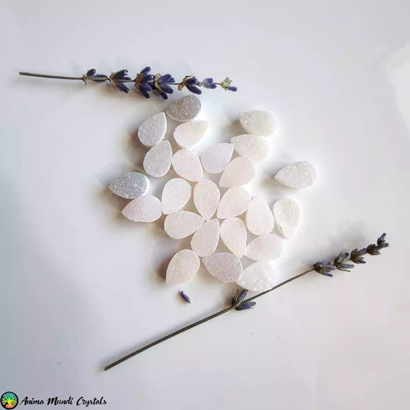 White Druzy Agate Cabochons - Anima Mundi Crystals
