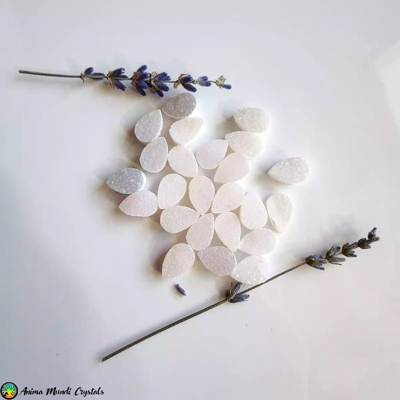 White Druzy Agate Cabochons - Anima Mundi Crystals