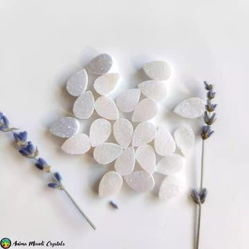 White Druzy Agate Cabochons - Anima Mundi Crystals