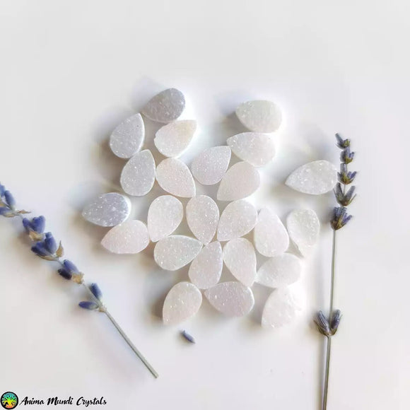 White Druzy Agate Cabochons - Anima Mundi Crystals